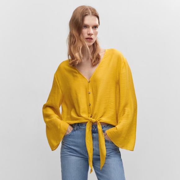 💛 Mango Oversized V-Neck Blouse – Size 6 - Picture 5 of 9